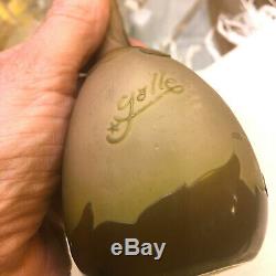 Vase Emile Gallé art nouveau soliflore signature étoile + étiquette d'origine