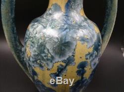 Vase En Gres Signe Pierrefonds Decor Art Nouveau Belle Piece Ancienne