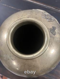 Vase En Laiton Asiatique Diamètre 13cm 818g styme art nouveau circa 1880 Japon