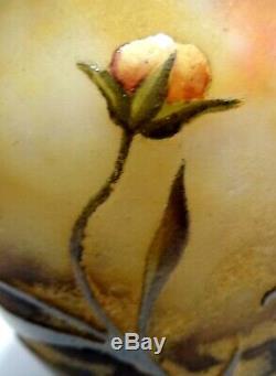 Vase En Pate De Verre Signe Daum Nancy Art Nouveau 1900 Modele Arnica No Galle