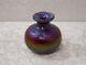 Vase En Verre Design Art Nouveau Vintage Lustre Irisé Fait Main