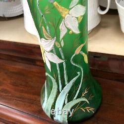 Vase En Verre Peint Art Nouveau Inv 11240