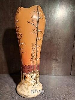 Vase En Verre émaillé De Legras Art Nouveau