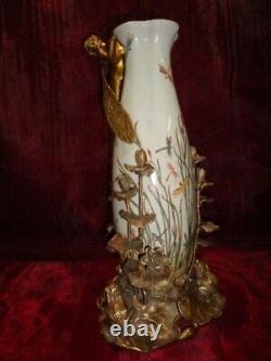 Vase Figurine Grenouille Elfe Fee Style Art Deco Style Art Nouveau Porcelaine