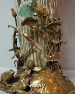 Vase Figurine Grenouille Style Art Deco Style Art Nouveau Porcelaine Bronze