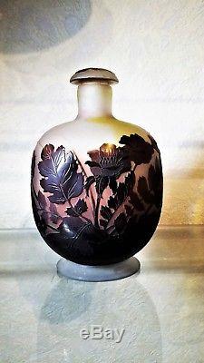Vase Galle. Rare Flacon Emile Galle(1846-1904) Avec Bouchon. Art Nouveau