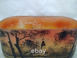 Vase, Jardinière art nouveau signé P. Jost, Verre Émaillé ancien