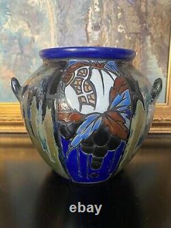 Vase Jean BAROL (1873-1966) Cannes. Art Nouveau. 16,5cm De Haut
