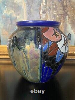 Vase Jean BAROL (1873-1966) Cannes. Art Nouveau. 16,5cm De Haut