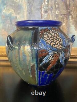 Vase Jean BAROL (1873-1966) Cannes. Art Nouveau. 16,5cm De Haut