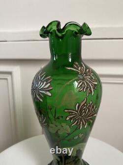 Vase Legras Émaillé Art Nouveau Décor Japonisant