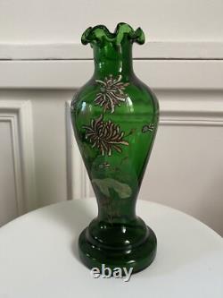 Vase Legras Émaillé Art Nouveau Décor Japonisant