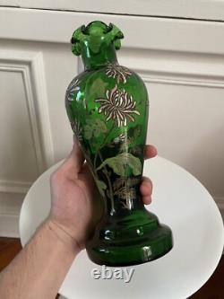 Vase Legras Émaillé Art Nouveau Décor Japonisant
