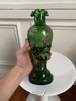 Vase Legras Émaillé Art Nouveau Décor Japonisant