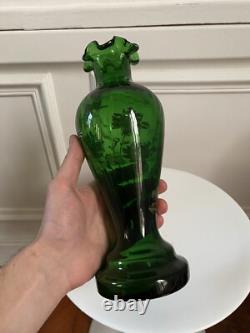 Vase Legras Émaillé Art Nouveau Décor Japonisant