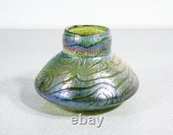 Vase Loetz Autriche Bleu Verre Soufflé Iridescent Art Nouveau Phaenomen