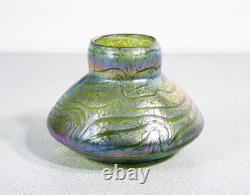 Vase Loetz Autriche Bleu Verre Soufflé Iridescent Art Nouveau Phaenomen