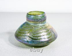 Vase Loetz Autriche Bleu Verre Soufflé Iridescent Art Nouveau Phaenomen