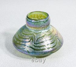 Vase Loetz Autriche Bleu Verre Soufflé Iridescent Art Nouveau Phaenomen