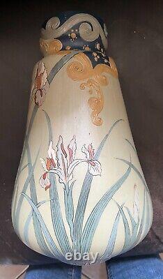 Vase METTLACH 1900 art nouveau floral 2422 VILLEROY BOCH