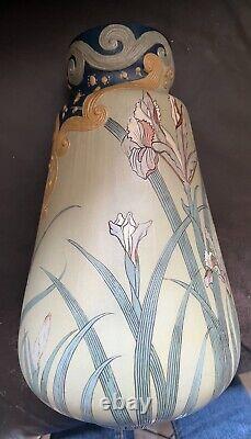 Vase METTLACH 1900 art nouveau floral 2422 VILLEROY BOCH