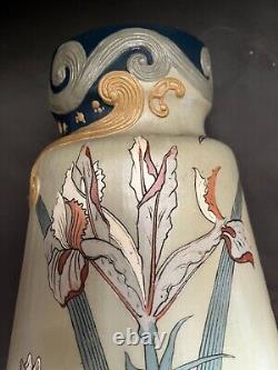 Vase METTLACH 1900 art nouveau floral 2422 VILLEROY BOCH