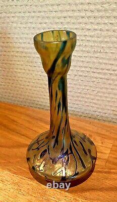 Vase Miniature Pate De Verre Irrise Loetz, Kralik Art Nouveau