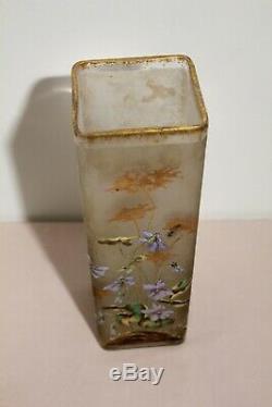 Vase Montjoye en verre émaillé époque art nouveau