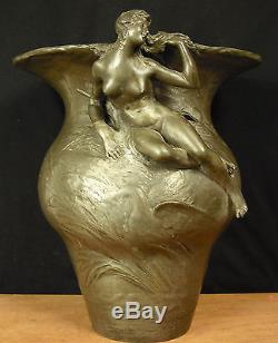 Vase Nymphe art nouveau c 1900 signé Georges ENGRAND 1852-1936 jaboeuf & bezou