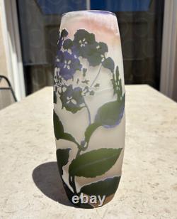Vase Pate De Verre Art Nouveau A Decor D'hortensias Signe Emile Galle Nancy 1900