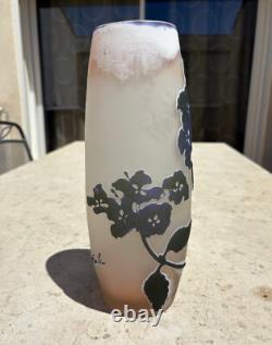 Vase Pate De Verre Art Nouveau A Decor D'hortensias Signe Emile Galle Nancy 1900