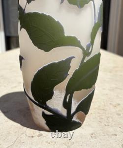 Vase Pate De Verre Art Nouveau A Decor D'hortensias Signe Emile Galle Nancy 1900