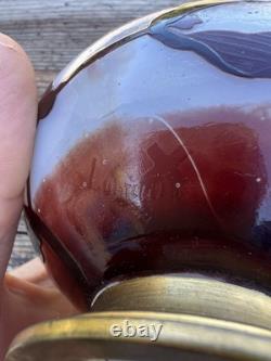 Vase Pate de Verre Nancy Delatte Fleurs Rouge Fond Blanc Vers 1900 Art Nouveau