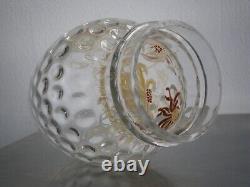 Vase Pot Verre émaillé Art Nouveau Legras décor 1900 Floral Ancien