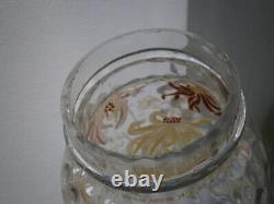 Vase Pot Verre émaillé Art Nouveau Legras décor 1900 Floral Ancien