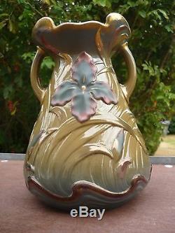 Vase Sarreguemines Art Nouveau Ceramique Irisee 1900 Ernest Buissiere