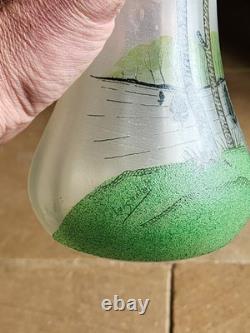 Vase Signé Laignelet Verrerie Ille Et Vilaine H 27 Cm Art Nouveau