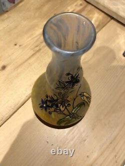 Vase Signe Legras Pate De Verre Emaille Art Nouveau Glass