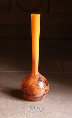 Vase Soliflore Art Nouveau Verre Doublé Hauteur 26 Cm