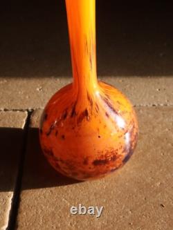 Vase Soliflore Art Nouveau Verre Doublé Hauteur 26 Cm