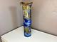 Vase Soliflore en Pate de Verre Signé Ornement métal doré Art Nouveau 35 cm