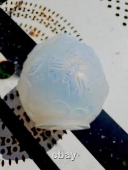 Vase VERLYS papillon verre opalescent Art Déco Nouveau Sabino Lalique Daum XXE