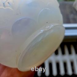 Vase VERLYS papillon verre opalescent Art Déco Nouveau Sabino Lalique Daum XXE