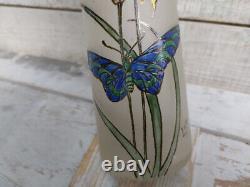 Vase Verre Art Nouveau Décor Papillons Signé Leg Legras (faire offre)