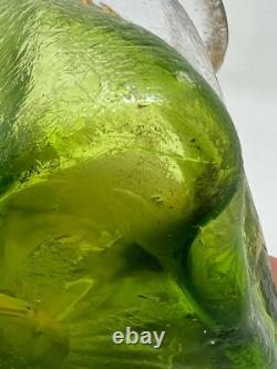Vase Verre Émaille Vers 1900 Art Nouveau Fleurs Antique Glass Jugendstil