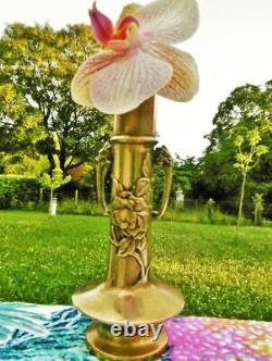 Vase ancien Fleur et papillons bronze Art Nouveau Antique Art Nouveau bronze fl