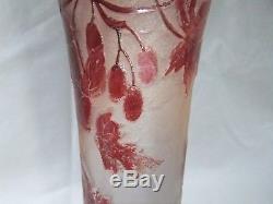 Vase ancien Legras collection modèle rubis art nouveau 35 cm soliflore