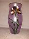 Vase ancien Verre émaillé Art Nouveau décor de Fleurs Signé LEGRAS orchidées