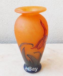 Vase ancien en pate de verre delatte nancy art nouveau