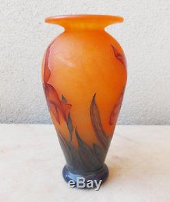Vase ancien en pate de verre delatte nancy art nouveau